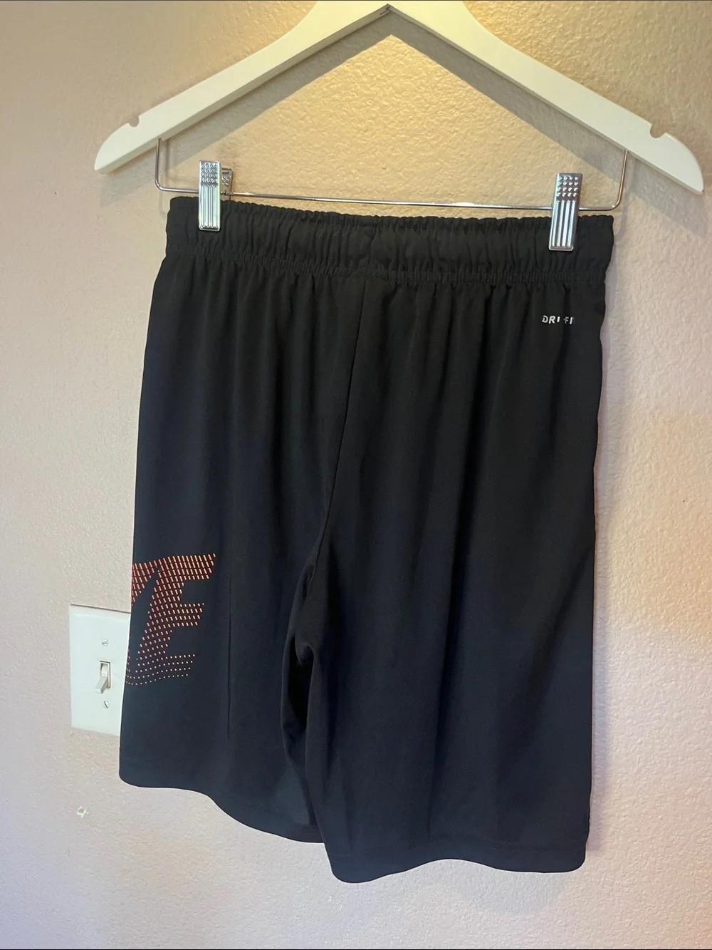 Nike Boys Shorts Size Large Black Orange Logo